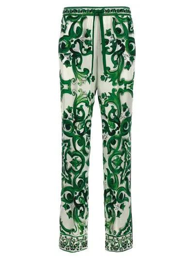 Dolce & Gabbana Maiolica Pants In Green