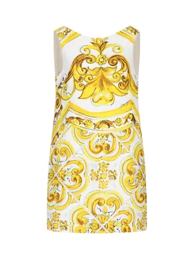 Dolce & Gabbana Women's Brocade Patterned Dress In White