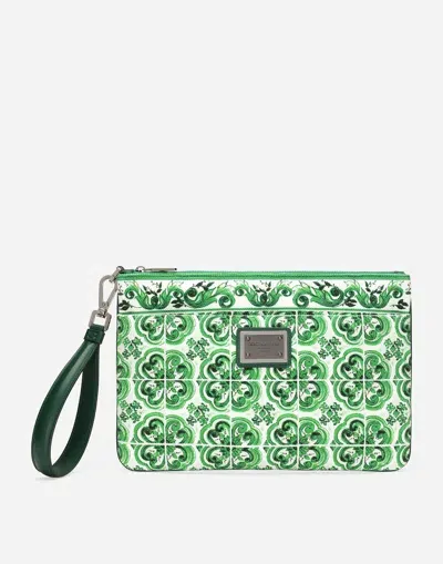 Dolce & Gabbana Majolica-print Canvas Pouch