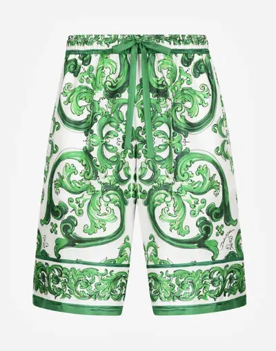 Dolce & Gabbana Majolica-print Silk Shorts