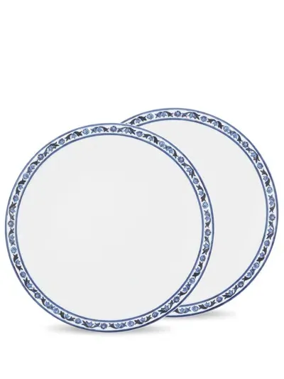 Dolce & Gabbana Mediterraneo-trim Dessert Plates (set Of Two) In White