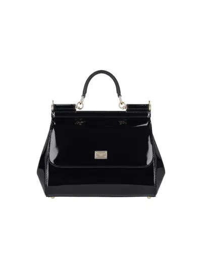 Dolce & Gabbana Medium Sicily Top-handle Bag In Nero