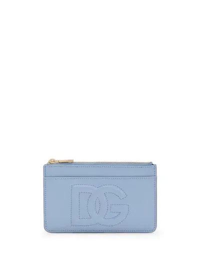 Dolce & Gabbana Medium Dg Logo Card Holder In Blue