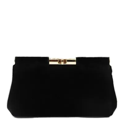 Dolce & Gabbana Marlene Velvet Shoulder Bag In Black