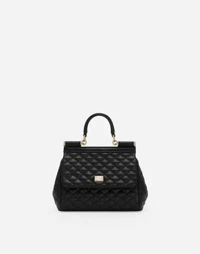 Dolce & Gabbana Medium Sicily Handbag In Black