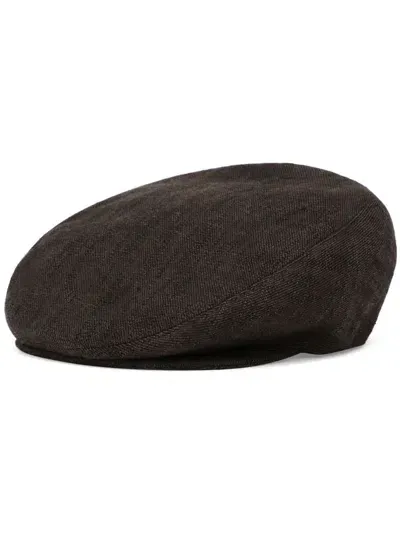 Dolce & Gabbana Mélange-effect Flat Cap In Brown