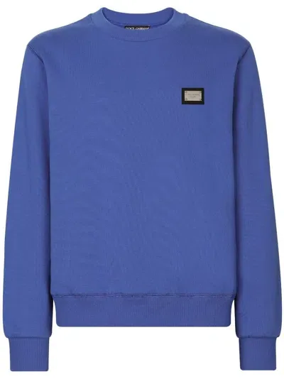 Dolce & Gabbana Dg Essentials Jersey Sweatshirt In Blue