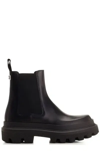 Dolce & Gabbana Men's Leather Chelsea Boots In Black