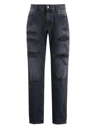 Dolce & Gabbana Regular-fit Cotton Jeans In Black