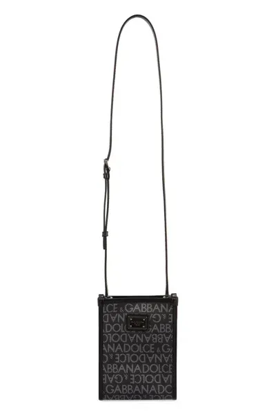 Dolce & Gabbana Messenger Bag With Logo In Black