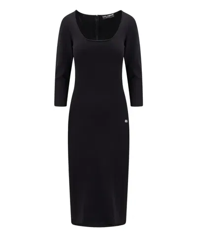 Dolce & Gabbana Midi Dress In Black