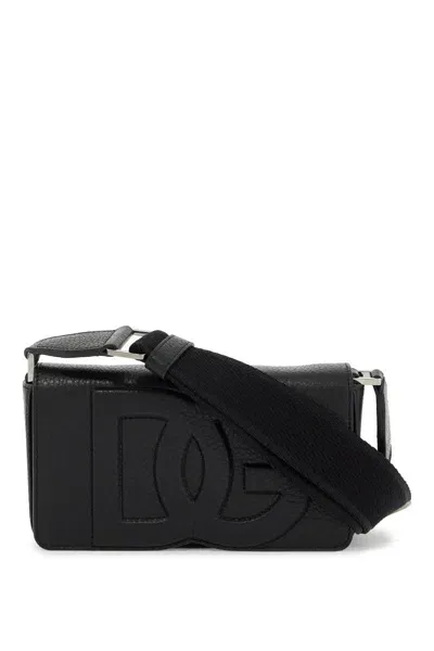 Dolce & Gabbana Mini Leather Crossbody Bag With Shoulder Strap. In Metallic