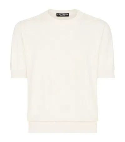 Dolce & Gabbana Monogram Jacquard T-shirt In White