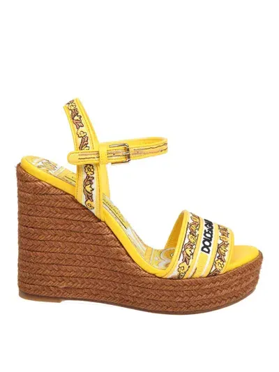 Dolce & Gabbana Multicolor Lolita Sandal With Wedge In Multicolour