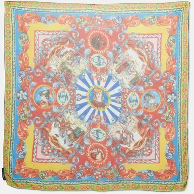 Pre-owned Dolce & Gabbana Multicolor Teatro Dei Pupi Silk Square Scarf