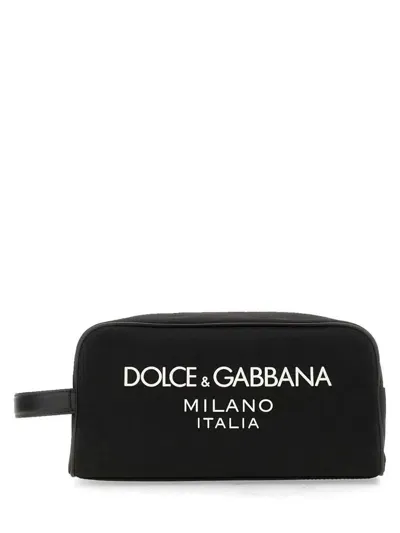 Dolce & Gabbana Necessaire With Logo In Black