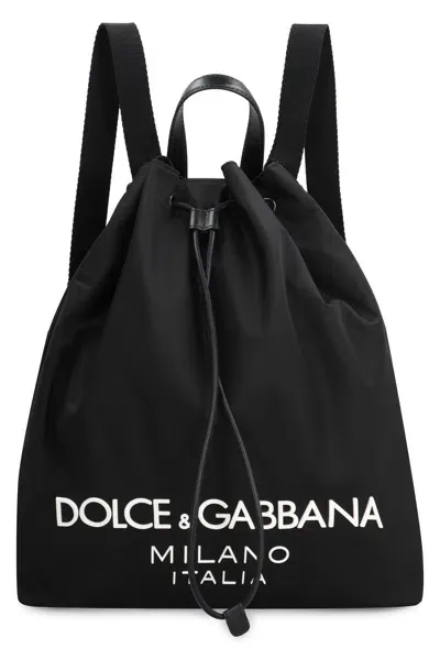 Dolce & Gabbana Nylon Backpack In Black