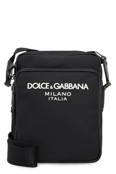 Dolce & Gabbana Nylon Messenger Bag In Black