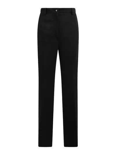 Dolce & Gabbana High-waisted Flared Trousers In Black