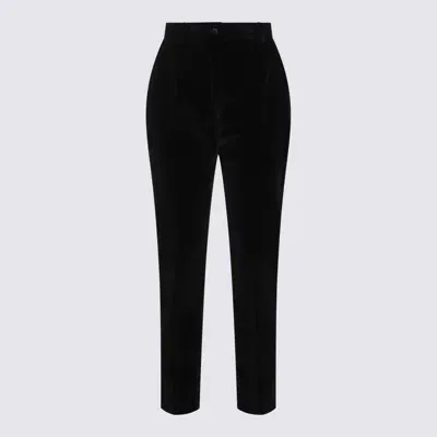 Dolce & Gabbana Velvet Tuxedo Pants In Black