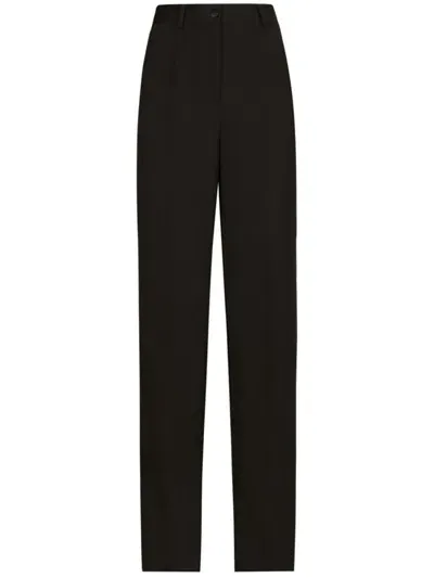 Dolce & Gabbana Wool High-wasited Trousers In Black