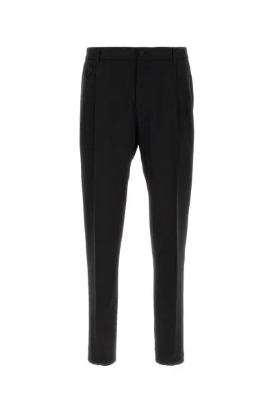 Dolce & Gabbana Man Pants Black Size 40 Virgin Wool, Silk, Elastane