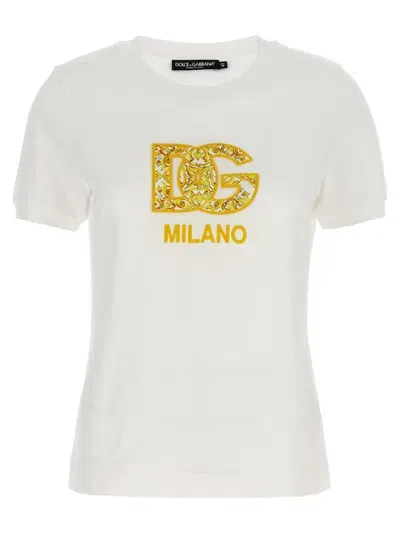 Dolce & Gabbana Patch Logo T-shirt In White