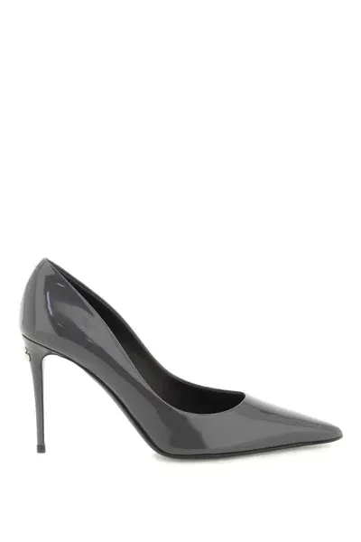 Dolce & Gabbana Patent Leather Pumps In Grey