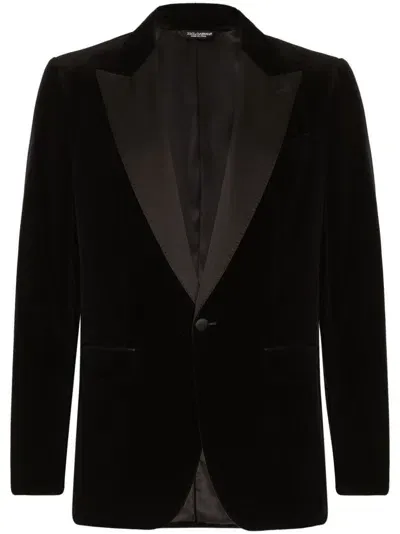 Dolce & Gabbana Velvet Tuxedo Jacket In Black