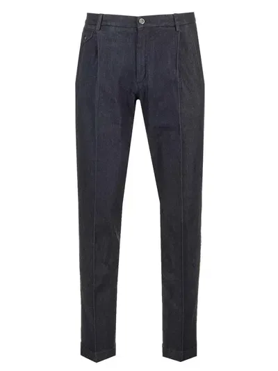 Dolce & Gabbana Black Slim Fit Denim Trousers In Blue