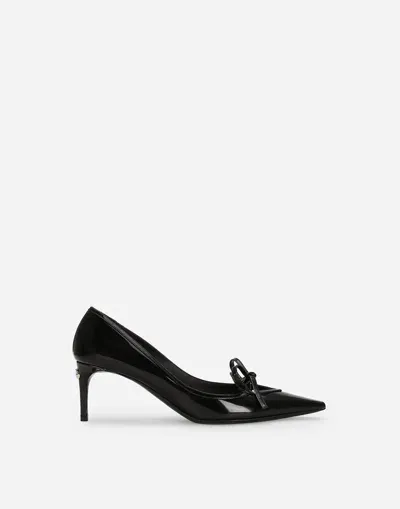 Dolce & Gabbana Polished Calfskin Pumps In Black