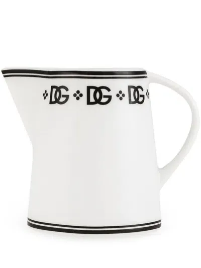 Dolce & Gabbana Porcelain Creamer In Weiss