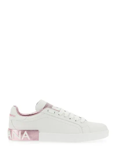 Dolce & Gabbana Woman White Leather Portofino Sneakers