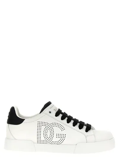 Dolce & Gabbana Portofino Sneakers In Bianco/nero