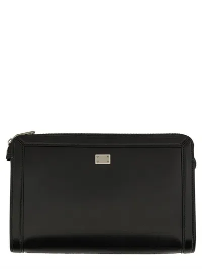 Dolce & Gabbana Pouch With Logo In Black