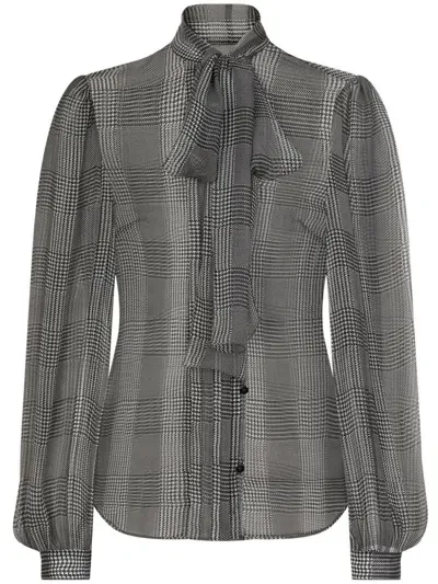 Dolce & Gabbana Prince Of Wales Check Blouse In Blkprtchk