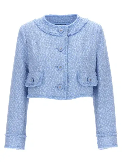 Dolce & Gabbana Rachel Short Jacket In Light Blue