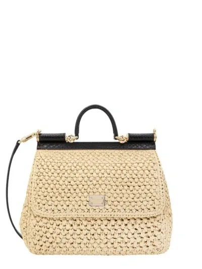 Dolce & Gabbana Sicily Handbag In Neutrals