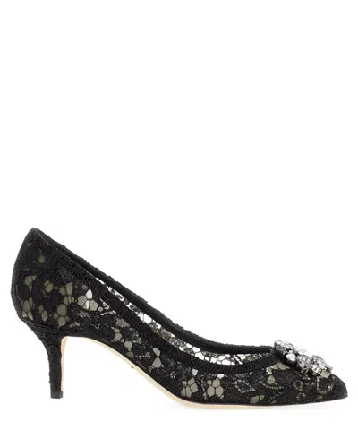 Dolce & Gabbana Rainbow Lace Pumps In Black