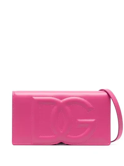 Dolce & Gabbana Phone Bag Dg Logo In Nude & Neutrals