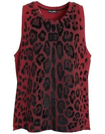 Pre-owned Dolce & Gabbana Rotes Ärmelloses Tank-t-shirt Mit Leopardenmuster In Default