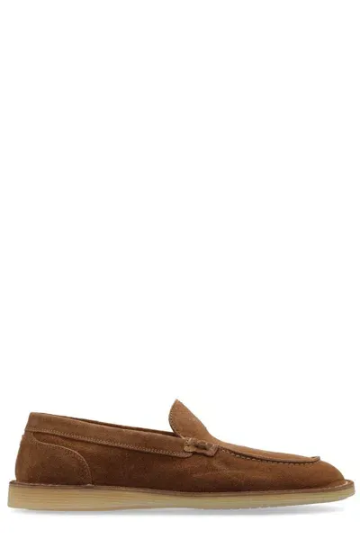 Dolce & Gabbana Suede Loafers In Brown