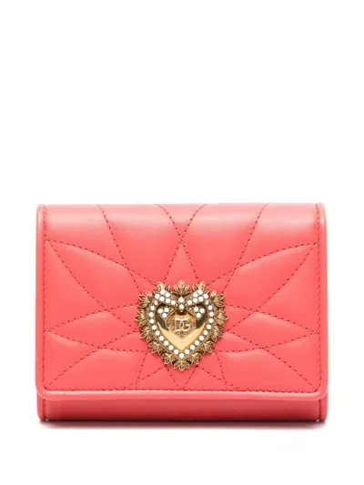 Dolce & Gabbana Sacred Heart-plaque Wallet In Red