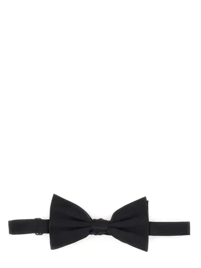 Dolce & Gabbana Satin Bow Tie In Black