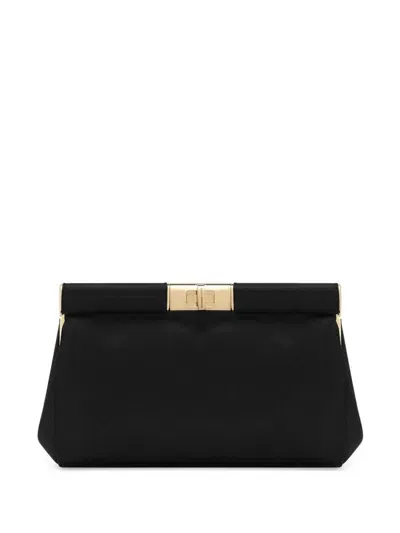 Dolce & Gabbana Satin Shoulder Bag In Black