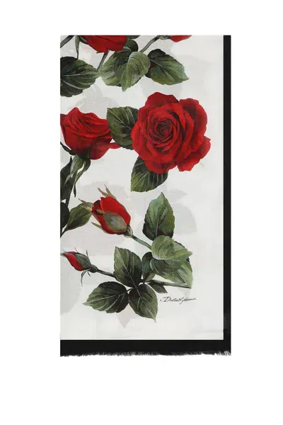 Dolce & Gabbana Scarfs In Red Roses Fdo B.co