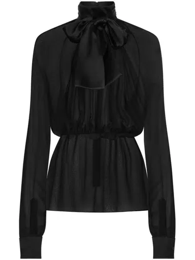 Dolce & Gabbana Semi-sheer Blouse In Black