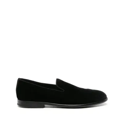 Dolce & Gabbana Velvet Slippers In Black