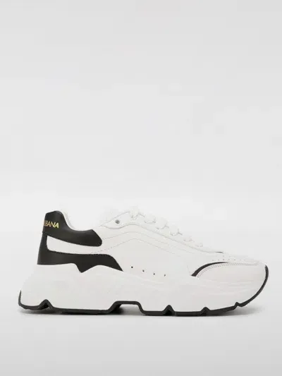 Dolce & Gabbana Daymaster Leather Sneakers In White