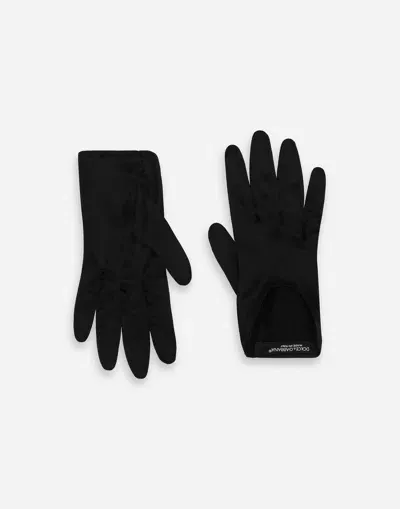 Dolce & Gabbana Short Silk Satin Gloves In Black